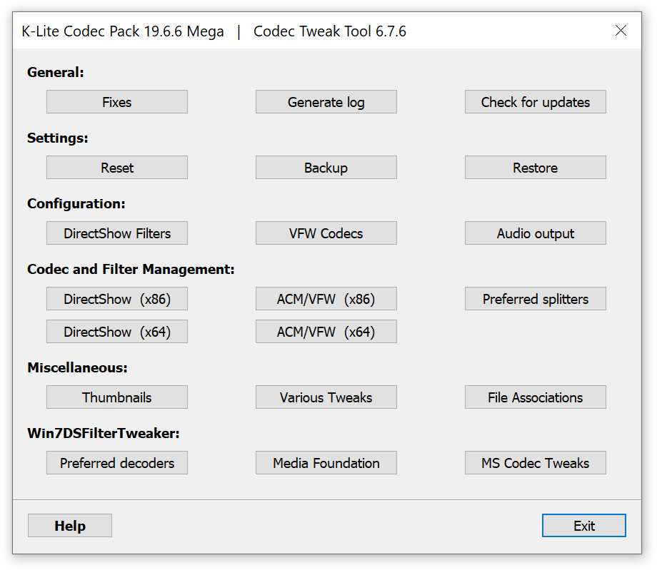 Rozwiązywanie problemów z kodekami - Codec Tweak Tool